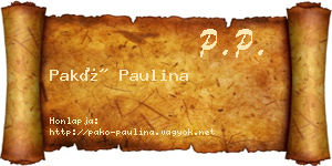 Pakó Paulina névjegykártya